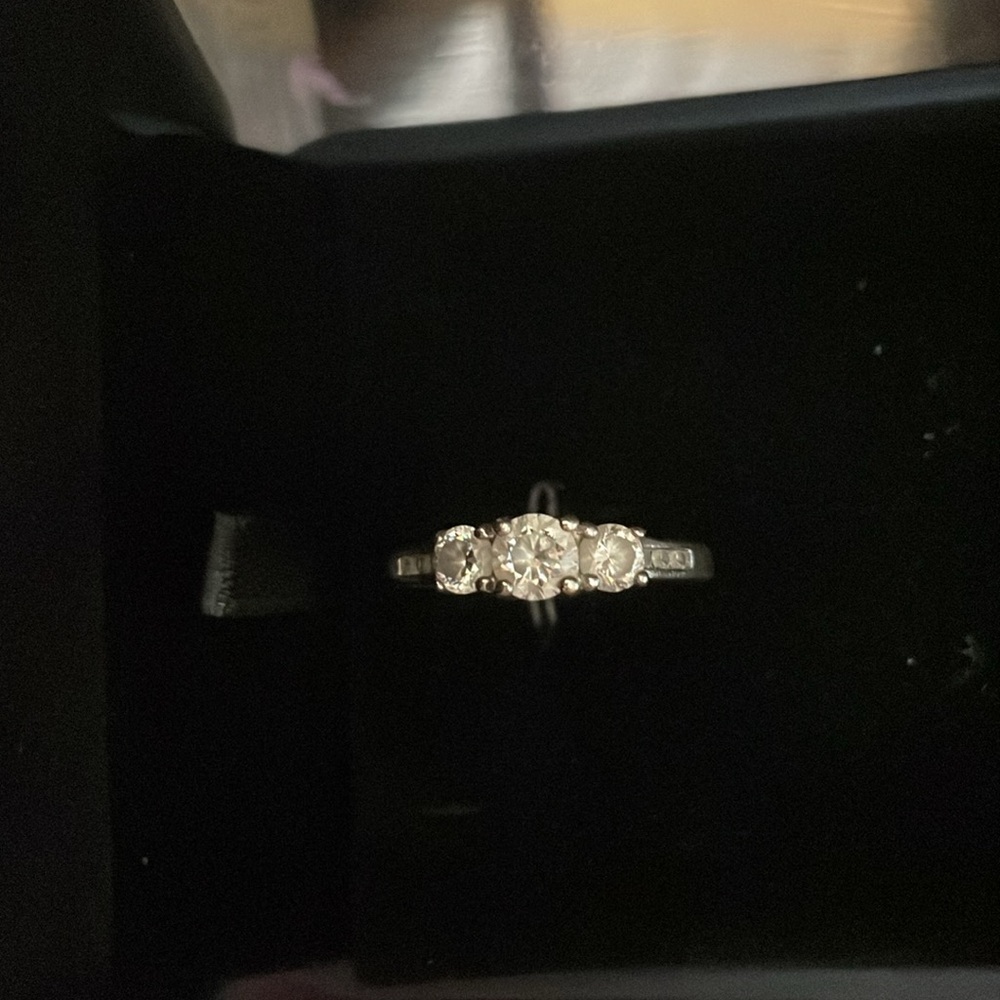 Silver Women's Cubic Zirconia Ring, Size 9